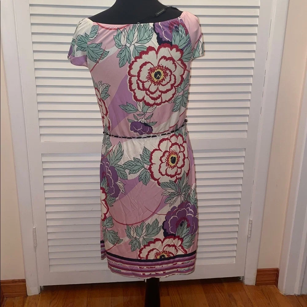Elie Tahari Multicolor Silk  Floral Midi Dress